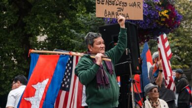 Photo of Cambodians in the US West Coast Rally to Protest Thai Aggression